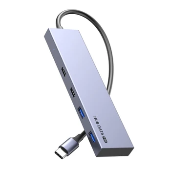 USB C Hub 10Gbps TypeC Sadalītājs ar 2 USB3.1 2 TypeC dokstacija Klēpjdatoriem Spilventiņi Tālruņiem Alumīnija Sakausējuma Adapteri