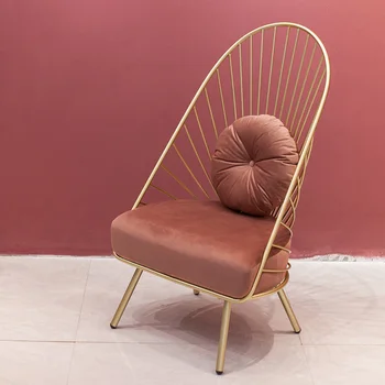 Zelta Kājas Dzīvojamā Istaba Wingback Krēsli Luksusa Mūsdienu Polsterētu Muguras Balstu Atpūsties Krēsli Metāla Dizaineru Kariete Atpūtas Telpas Home Priekšmeti